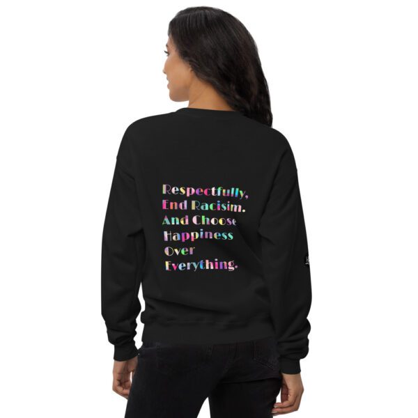 End Racism Black Unisex fleece sweatshirt - Image 4