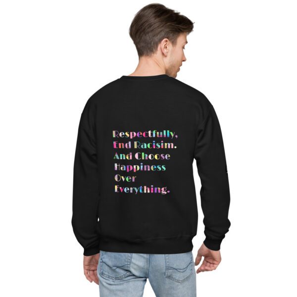 End Racism Black Unisex fleece sweatshirt - Image 9