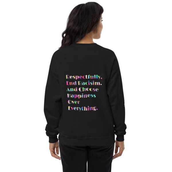 End Racism Black Unisex fleece sweatshirt - Image 3