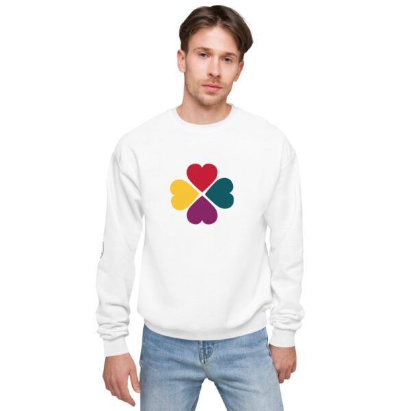 End Racism White Unisex fleece sweatshirt - Image 3