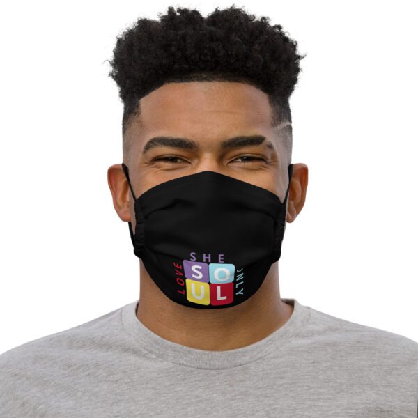 Soul Squares Premium face mask (Black) - Image 4