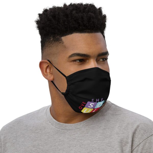 Soul Squares Premium face mask (Black) - Image 5