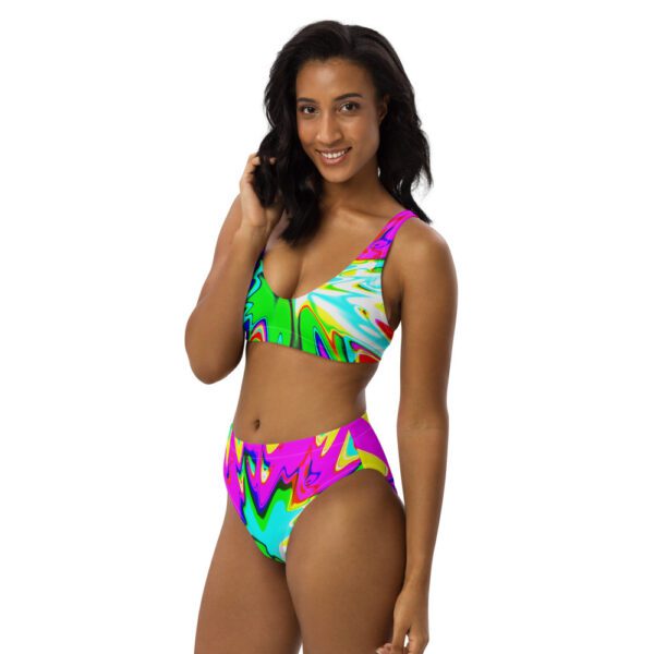 Electric Tie Dye Recycled high-waisted bikini - Image 3