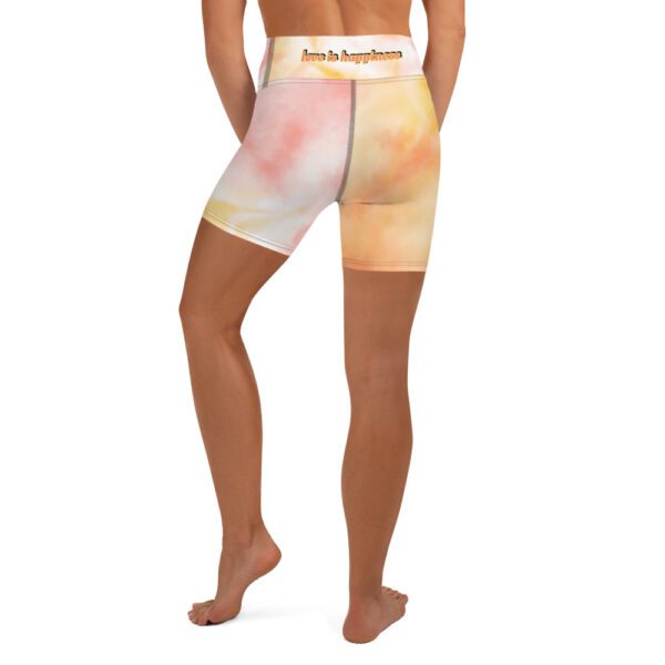 Love Is Happiness Yoga Shorts - Image 4