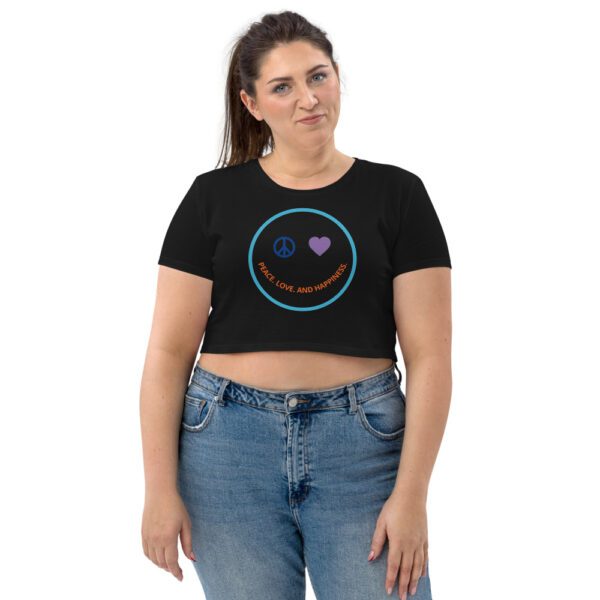 Smiley Face Organic Crop Top - Image 2