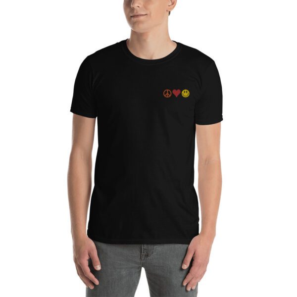 Peace, Love & Happiness Short-Sleeve Unisex T-Shirt - Image 4