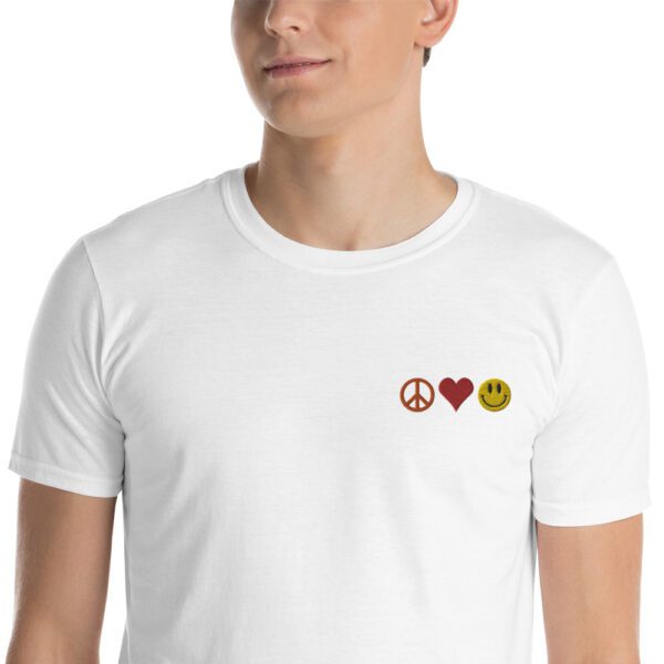 Peace, Love & Happiness Short-Sleeve Unisex T-Shirt - Image 5