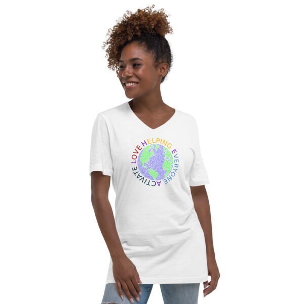Heal The World Unisex Short Sleeve V-Neck T-Shirt - Image 3