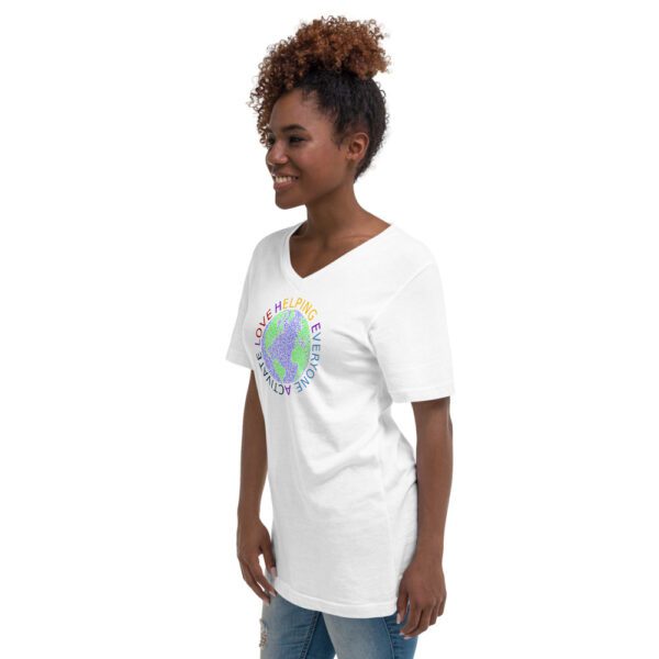Heal The World Unisex Short Sleeve V-Neck T-Shirt - Image 4