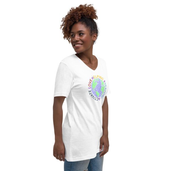Heal The World Unisex Short Sleeve V-Neck T-Shirt - Image 5