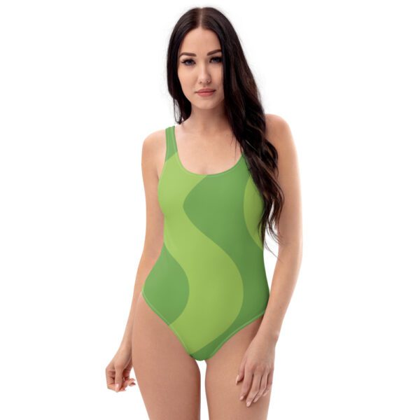 Green Wave One-Piece Swimsuit