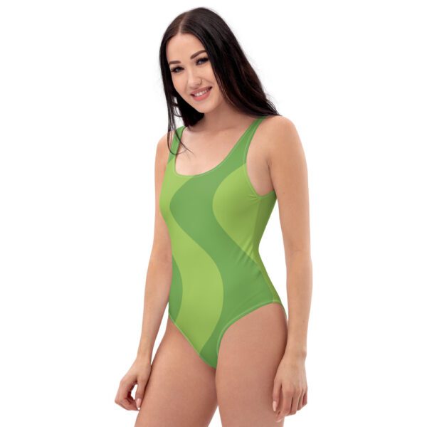 Green Wave One-Piece Swimsuit - Image 3