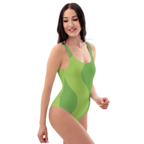 Green Wave One-Piece Swimsuit - Image 2