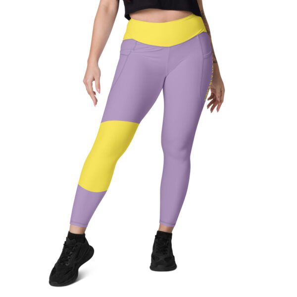 Sincerely Heal Purple and Yellow Leggings with pockets - Image 5