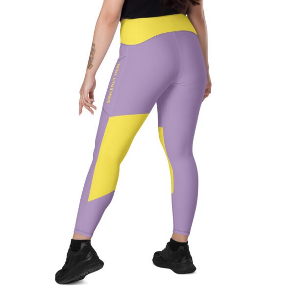 Sincerely Heal Purple and Yellow Leggings with pockets - Image 4