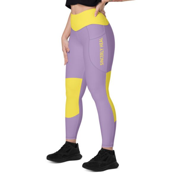 Sincerely Heal Purple and Yellow Leggings with pockets - Image 6