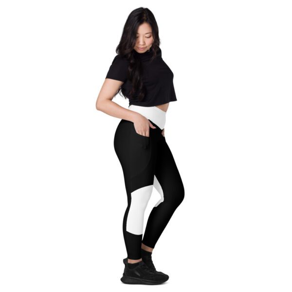 Sincerely Heal Black and White Leggings with Pockets - Image 3