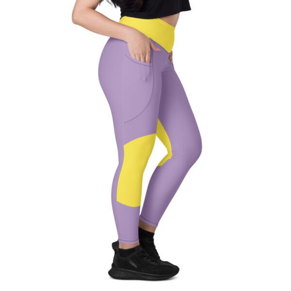 Sincerely Heal Purple and Yellow Leggings with pockets - Image 2