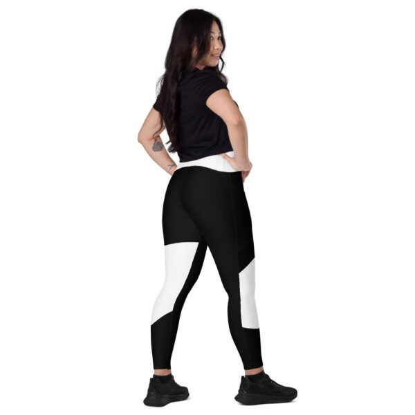 Sincerely Heal Black and White Leggings with Pockets - Image 2