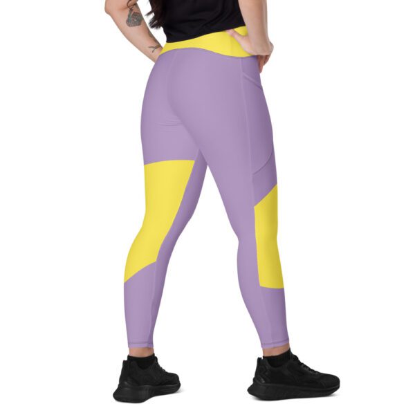 Sincerely Heal Purple and Yellow Leggings with pockets - Image 3