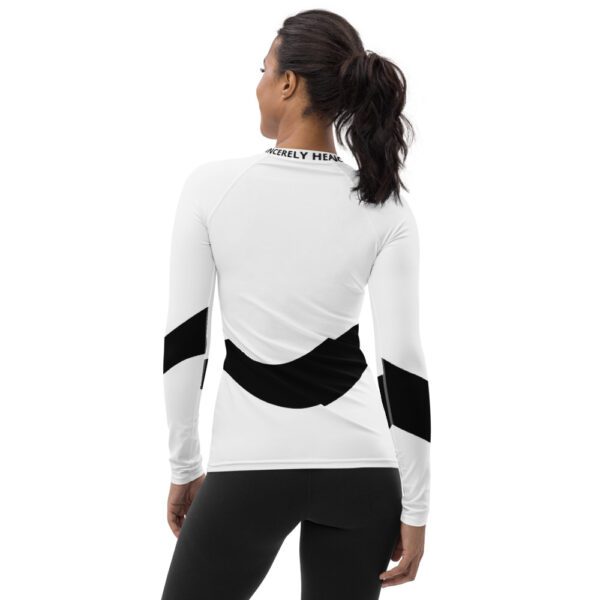 Sincerely Heal Black and White Long Sleeve Activewear Shirt - Image 2