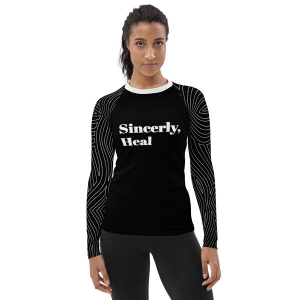 Sincerely Women's Black and White Long Sleeve Activewear Shirt
