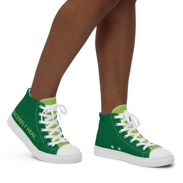 Sincerely Heal Peace Heart Women’s High Top Canvas Shoes - Image 3