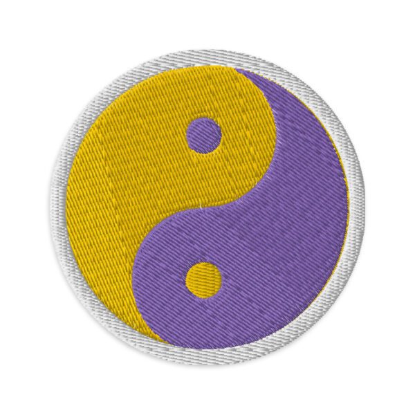 Ying Yang Embroidered Patch Yellow and Purple