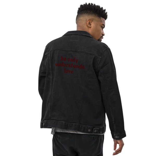 Unisex He Only Understands Love Denim Jacket - Image 2