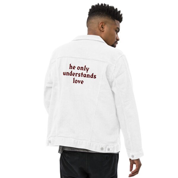 Unisex He Only Understands Love Denim Jacket - Image 4