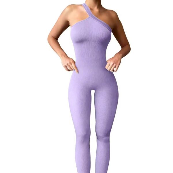 Asymmetrical Ribbed Bodysuit - Image 2