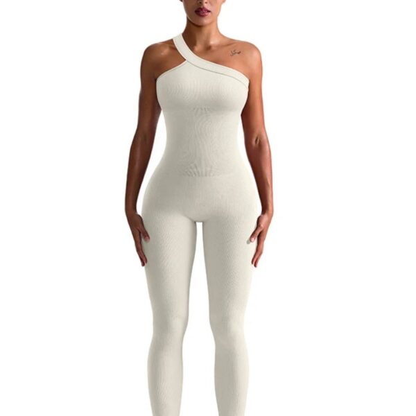 Asymmetrical Ribbed Bodysuit - Image 4