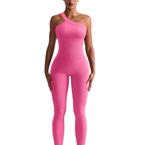 Asymmetrical Ribbed Bodysuit - Image 5