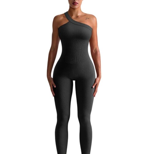 Asymmetrical Ribbed Bodysuit - Image 6